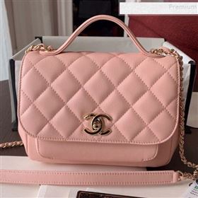 Chanel Quilted Grained Calfskin Mini Messenger Flap Top Handle Bag A93067 Pink 2019 (BLWX-9090625)