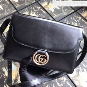Gucci Small Leather Circle GG Shoulder Bag 589474 Black 2019 (DLH-9090709)