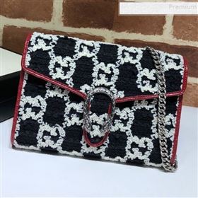 Gucci Dionysus Mini GG Tweed Chain Bag 401231 Black 2019 (MINGH-9090714)