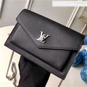 Louis Vuitton Pochette Mylockme Envelope Chain Shoulder Bag M63471 Black 2019 (KIKI-9091158)
