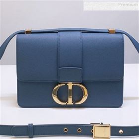 Dior 30 Montaigne CD Flap Bag in Grained Calfskin Blue 2019 (BINF-9090931)