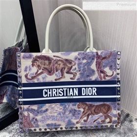 Dior Book Tote Small Bag in Toile de Jouy Pinted Calfskin and Studs 2019 (BINF-9090936)