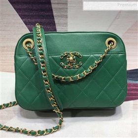 Chanel Quilted Lambskin Chain CC Camera Case AS0971 Green 2019 (KAIS-9091601)