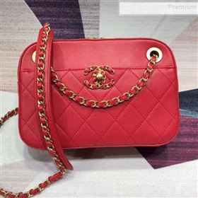 Chanel Quilted Lambskin Chain CC Camera Case AS0971 Red 2019 (KAIS-9091602)