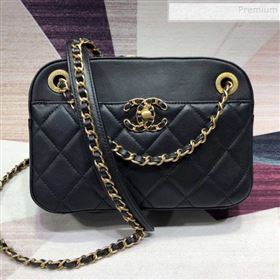 Chanel Quilted Lambskin Chain CC Camera Case AS0971 Black 2019 (KAIS-9091604)