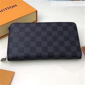 Louis Vuitton Zippy Organizer Wallet N60111 Damier Graphite Canvas 2019 (YILU-9092029)