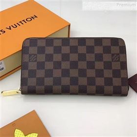 Louis Vuitton Zippy Organizer Wallet N63502 Damier Ebene Canvas 2019 (YILU-9092027)