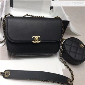 Chanel Calfskin Flap Bag and Coin Purse AS1094 02 Black 2019 (JIYUAN-9092516)