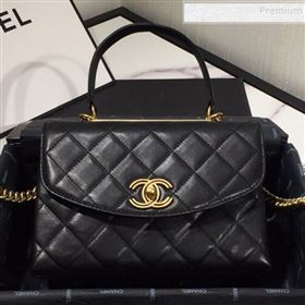 Chanel Quilted Lambskin Flap Bag with Top Handle AS1175 Black 2019 (FM-9092517)