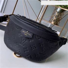 Louis Vuitton Monogram Empreinte Leather Bumbag/Belt Bag M43644 Black 2019 (KIKI-9092534)