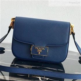 Prada Emblème Saffiano Leather Shoulder Bag 1BD217 Blue 2019 (PYZ-9092605)