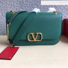 Valentino Large VLock Calfskin Shoulder Bag Green 2019 (JIND-9092613)