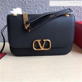 Valentino Large VLock Calfskin Shoulder Bag Black 2019 (JIND-9092616)