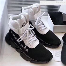 Balenciaga Triple S x Nike Stretch Knit High-top Lace-up Sneakers Black/White 01 2019 (For Women and Men) (DLY-9092817)