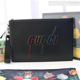 Gucci Pouch with Gucci Blade Embroidery 597678 Black 2019 (MINGH-9092725)