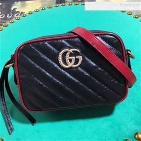 Gucci GG Diagonal Marmont Mini Bag 448065 Black 2019 (BLWX-9092730)