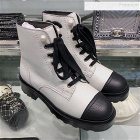 Chanel Grained Pearl Short Boots G35154 White 2019 (XO-9092811)