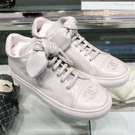 Chanel Vintage Lambskin Bow Sneakers G34919 White 2019 (XO-9092329)