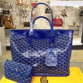 Goyard Reversible Calfskin Medium/Large Shopping Tote Bag Royal Blue  (ZHENGT-9092643)