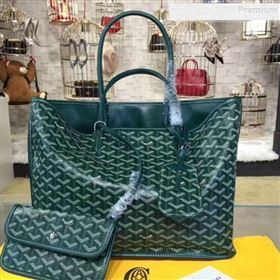 Goyard Reversible Calfskin Medium/Large Shopping Tote Bag Green (ZHENGT-9092646)