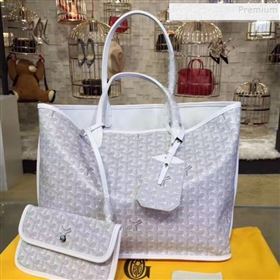 Goyard Reversible Calfskin Medium/Large Shopping Tote Bag White (ZHENGT-9092647)