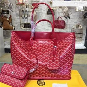 Goyard Reversible Calfskin Medium/Large Shopping Tote Bag Red (ZHENGT-9092650)