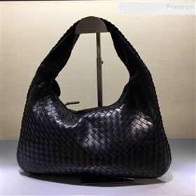 Bottega Veneta 5091 Medium Intrecciato Nappa Leatehr Shoulder Bag Black (WT-9092592)