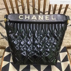 Chanel Quilted Calfskin Small Hobo Top Handle Bag AS0845 Black 2019 (JDH-9072230)