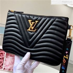 Louis Vuitton New Wave Zip Pochette Pouch M63943 Black 2019 (LVSJ-9072368)