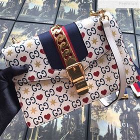Gucci Sylvie GG Heart Star Small Shoulder Bag 524405 2019 (DLH-9072403)