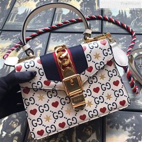 Gucci Sylvie GG Heart Star Mini Shoulder Bag 470270 2019 (DLH-9072404)