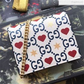 Gucci Leather GG Heart Star Card Case on Chain 573050 2019 (DLH-9072405)