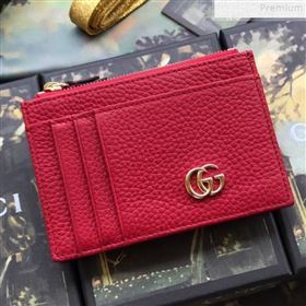 Gucci GG Marmont Leather Card Case 574804 Red 2019 (DLH-9072411)