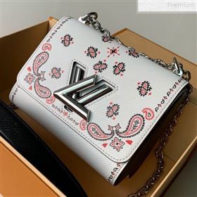 Louis Vuitton Arabesques Flowers Twist PM Chain Shoulder Bag in Epi Leather M55234 White 2019 (KD-9072333)