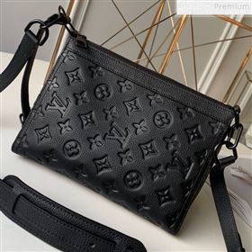 Louis Vuitton Monogram Empreinte Leather Triangle Shaped Shoulder Bag M54330 Black 2019 (FANG-9072354)