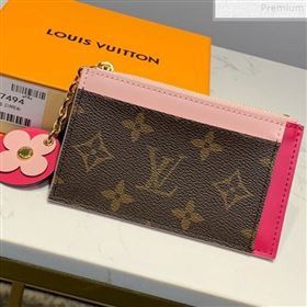 Louis Vuitton Monogram Canvas Flower Zipped Card Holder M67494 Light Pink 2019 (LVSJ-9072367)