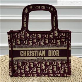 Dior Oblique Canvas Mini Book Tote Burgundy 2019 (WEIP-9072556)