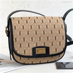 Saint Laurent Monogram Canvas All Over Logo Small Satchel Shoulder Bag 585005 Beige 2019 (KTSD-9072526)