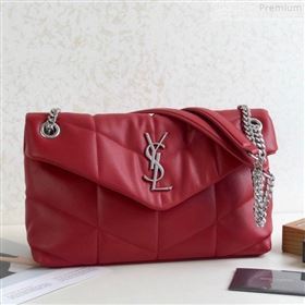 Saint Laurent Loulou Puffer Small Shoulder Bag in Quilted Lambskin 577476 Red 2019 (KTSD-9072544)