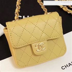 Chanel Quilting Lambskin Super Mini Waist Bag Yellow 2019 (AFEI-9073035)