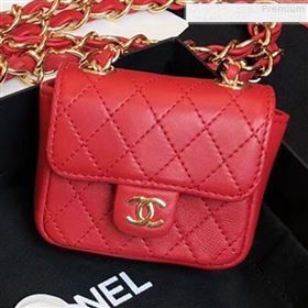 Chanel Quilting Lambskin Super Mini Waist Bag Red 2019 (AFEI-9073034)