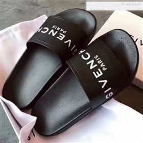 Givenchy Logo Flat Slide Sandals Black 02 2018 (For Women and Men) (KQN-9080638)