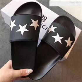 Givenchy Star Flat Slide Sandals Black 2018 (For Women and Men) (KQN-9080641)