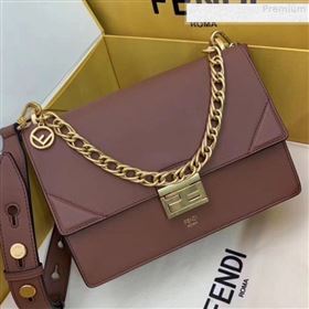 Fendi Kan U Medium Matte Calfskin Embossed Corners Flap Bag Brown 2019 (AFEI-9080129)