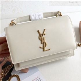 Saint Laurent Sunset Chain Wallet in Smooth Leather 533026 White 2019 (KTS-9080153)