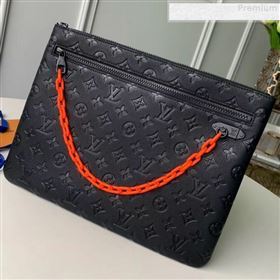 Louis Vuitton Mens A4 Pouch Chain Monogram Empreinte Leather M67461 2019 (FANG-9073159)
