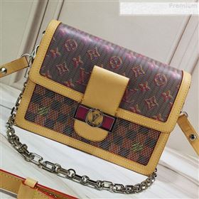 Louis Vuitton Dauphine MM Monogram Pop Print Shoulder Bag M55452 Red 2019 (GAOS-9073162)