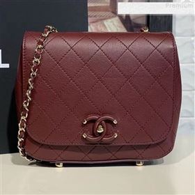 Chanel Quilted Calfskin Small Flap Bag AS0532 Burgundy 2019 (KAIS-9080602)