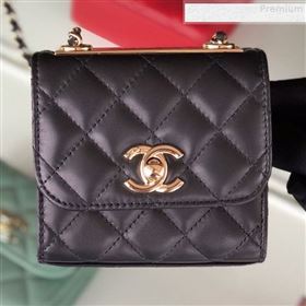 Chanel Quilted Lambskin Clutch with Chain A81633 Black/Gold 2019 (FM-9080613)