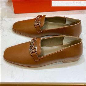 Hermes Vincennes Calfskin Flat Loafers Brown 2019 (SIYA-9080755)